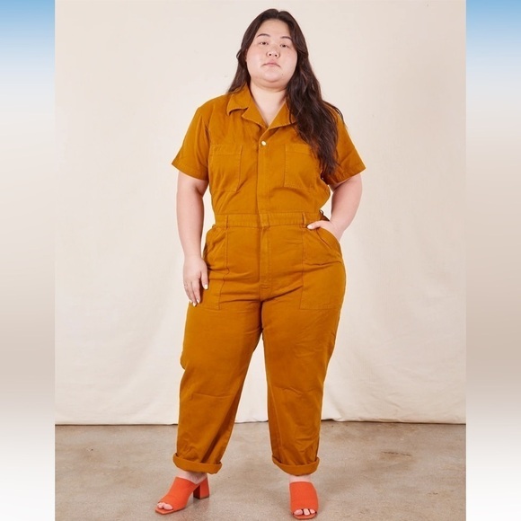 Big Bud Press Short-Sleeve Jumpsuit 4XL spicy mustard - Picture 5 of 13